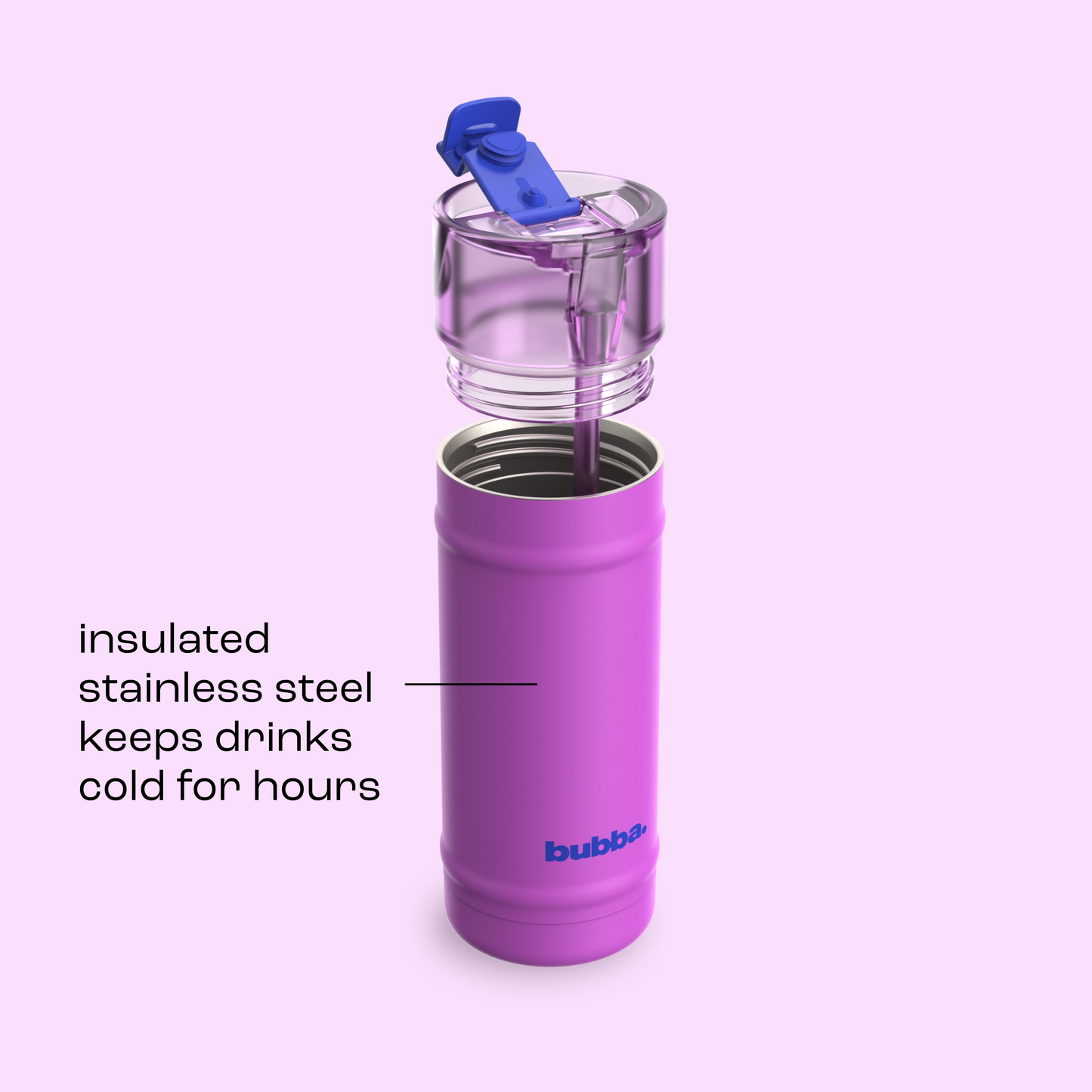 bubba 18 oz DualSip Insulated Stainless Steel Water Bottle - Mood Booster - US 9592